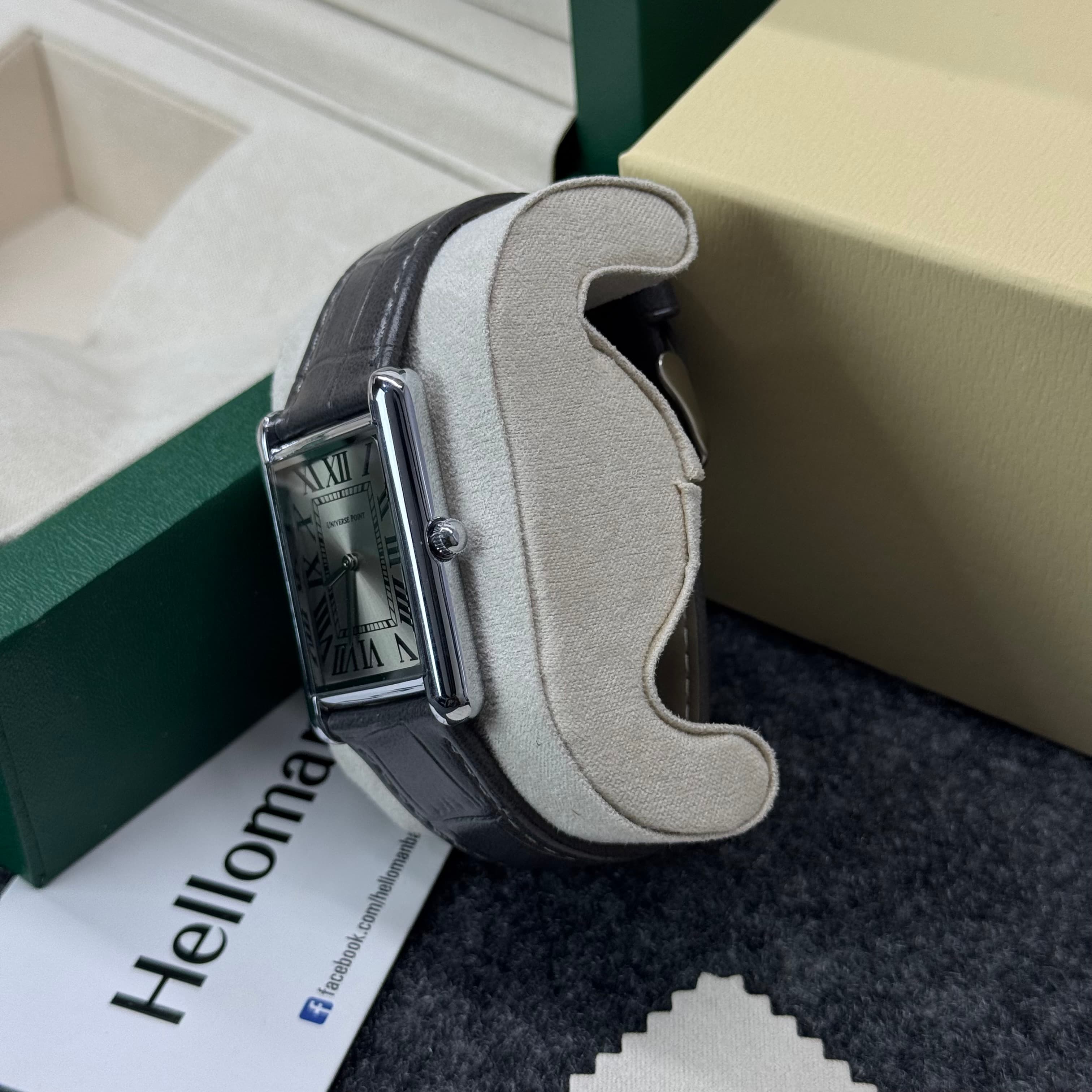 Universe Point 2382 Roman Dial Leather Men’s Watch