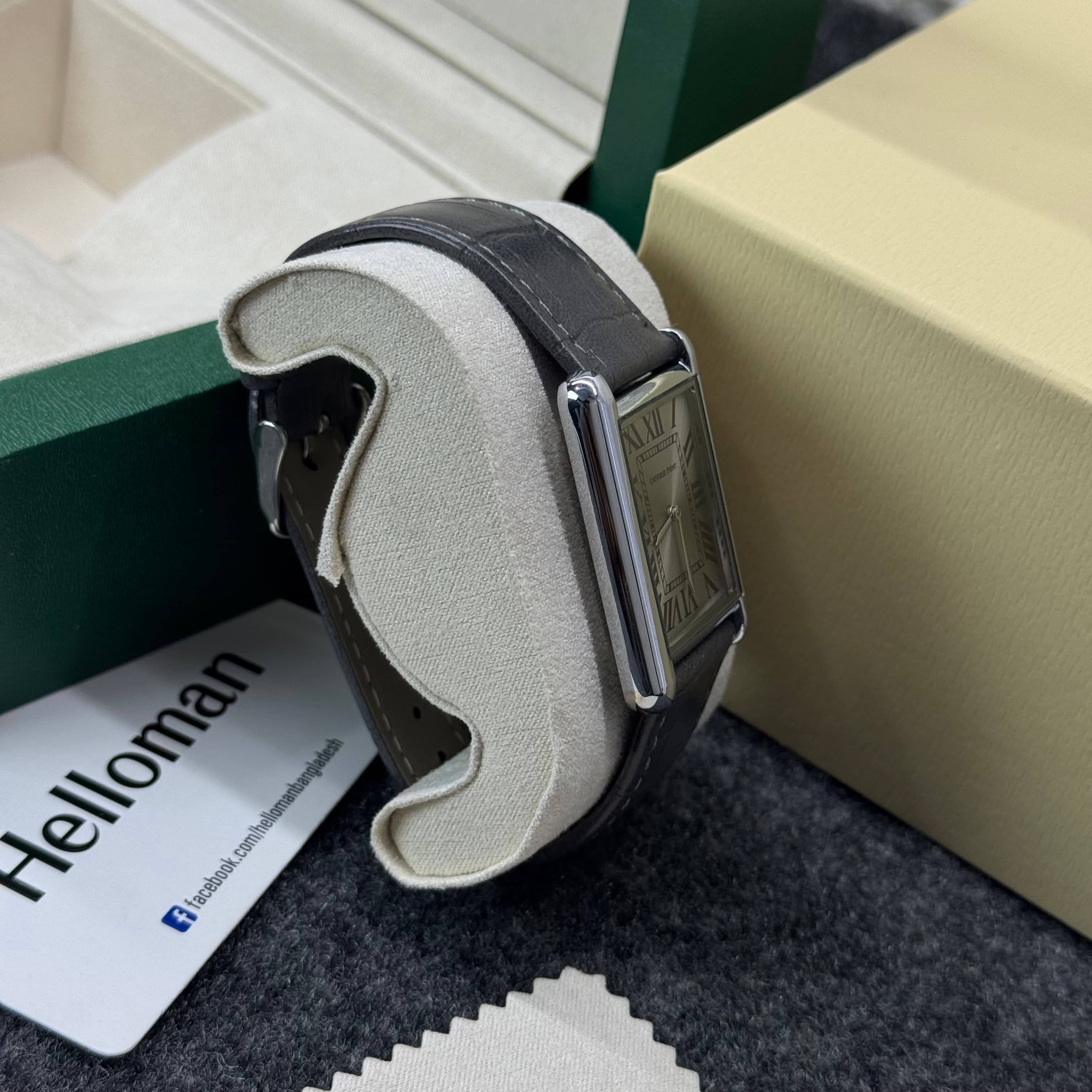 Universe Point 2382 Roman Dial Leather Men’s Watch