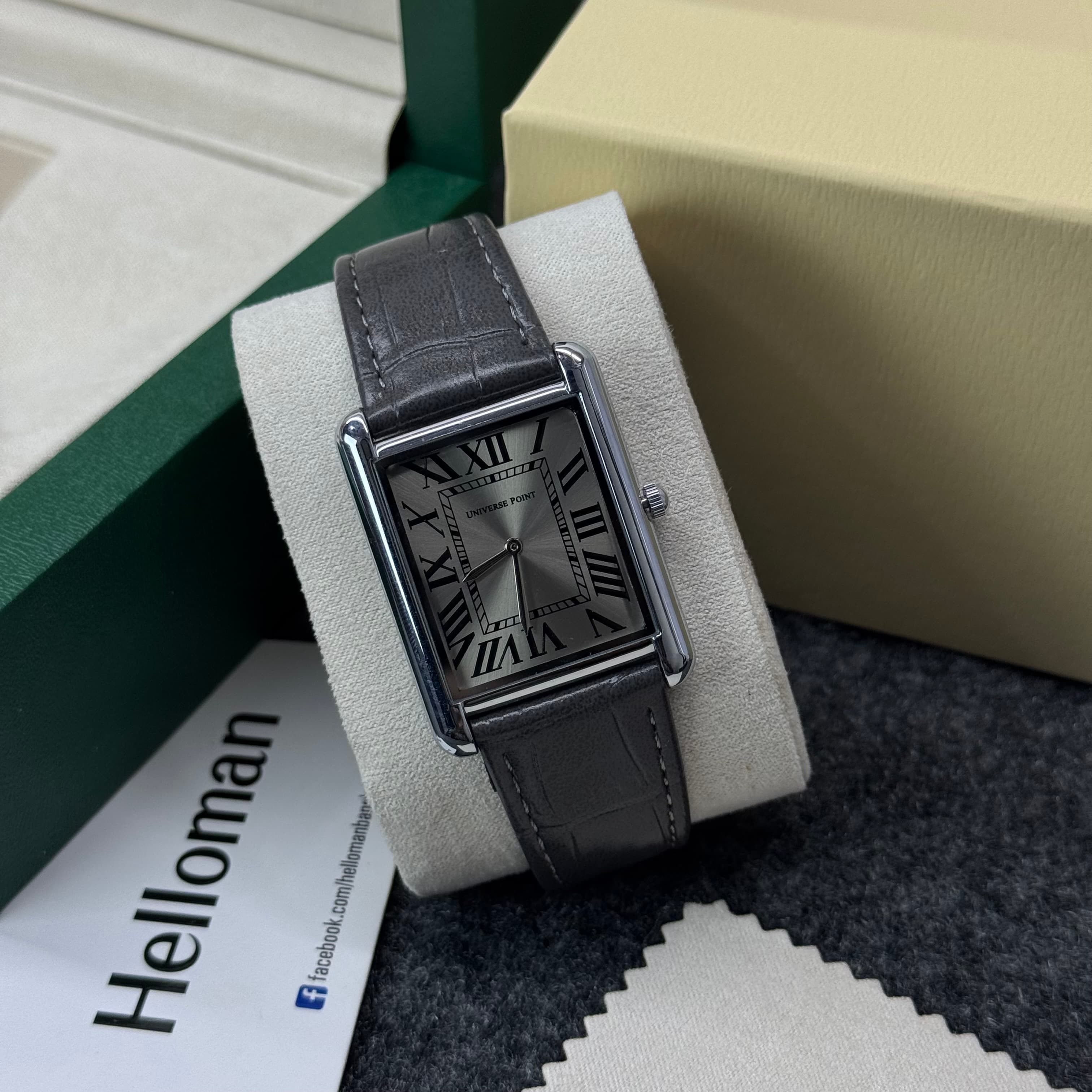 Universe Point 2382 Roman Dial Leather Men’s Watch